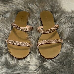 Aldo  Rose Gold crystal Sandals Elegant Slide Style